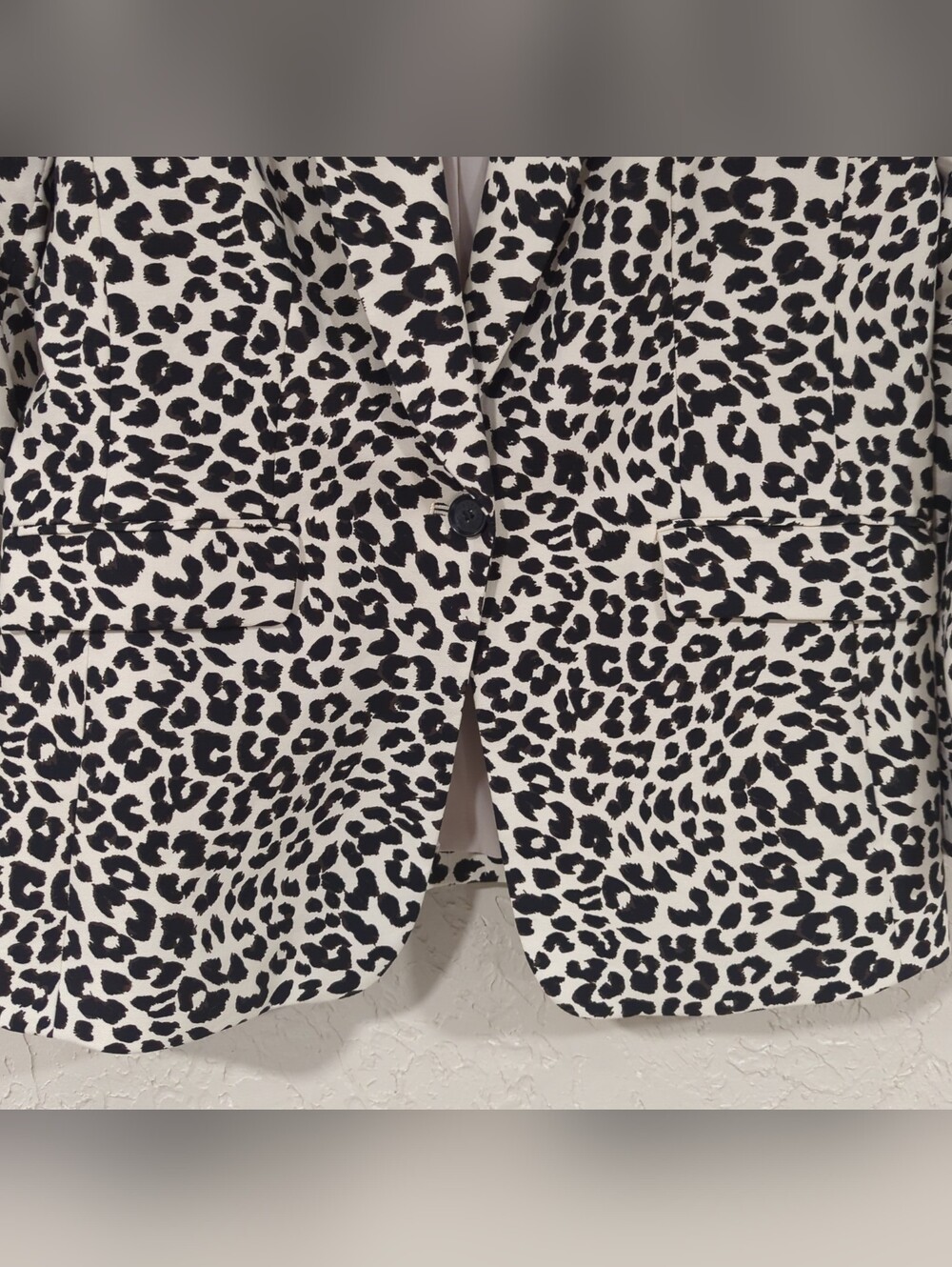 NWT Talbots Cream and White Leopard-Print Blazer Women's 12 Office Chic Animal - Picture 9 of 16